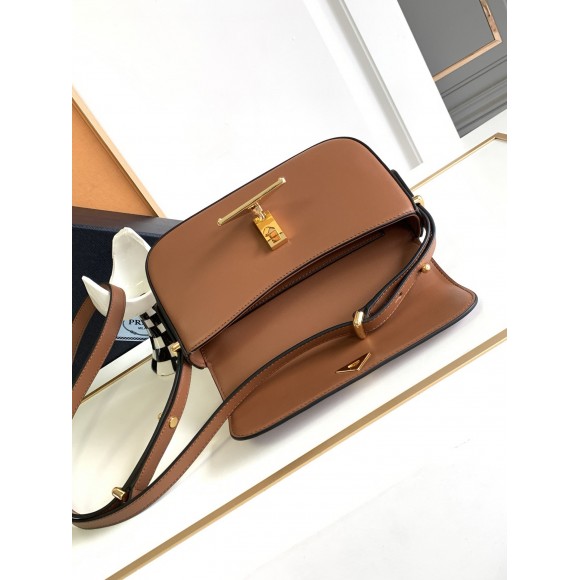 Prada Shoulder Bag in Cognac Smooth Calfskin Prada Shoulder Bag in Cognac Smooth Calfskin