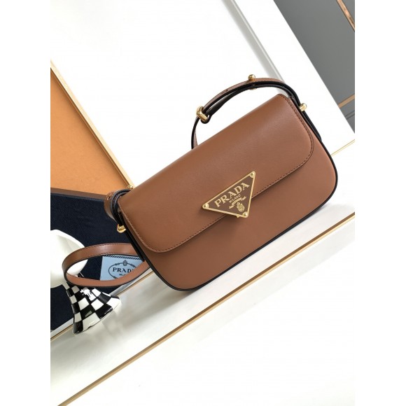 Prada Shoulder Bag in Cognac Smooth Calfskin Prada Shoulder Bag in Cognac Smooth Calfskin