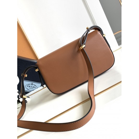 Prada Shoulder Bag in Cognac Smooth Calfskin Prada Shoulder Bag in Cognac Smooth Calfskin