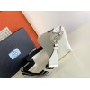 Prada Triangle Shoulder Bag In White Saffiano Leather