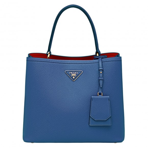Prada Large Panier Bag In Blue Saffiano Leather Prada Large Panier Bag In Blue Saffiano Leather