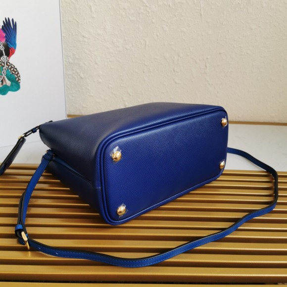 Prada Large Panier Bag In Blue Saffiano Leather Prada Large Panier Bag In Blue Saffiano Leather