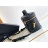 Prada Mini Vanity Bag in Black Grained Leather