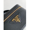Prada Mini Vanity Bag in Black Grained Leather