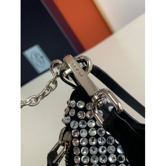 Prada Re-Edition 2005 Bag In Aqua Satin with Crystals Prada Re-Edition 2005 Bag In Aqua Satin with Crystals