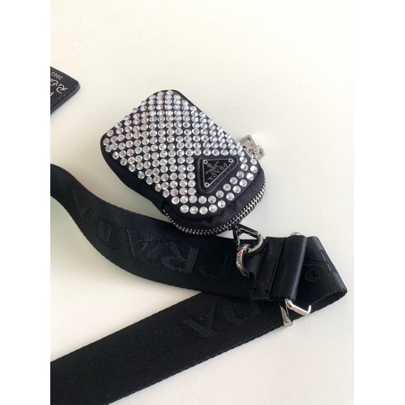 Prada Re-Edition 2005 Bag In Aqua Satin with Crystals Prada Re-Edition 2005 Bag In Aqua Satin with Crystals