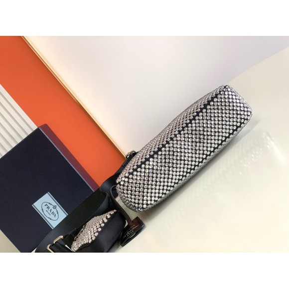 Prada Re-Edition 2005 Bag In Aqua Satin with Crystals Prada Re-Edition 2005 Bag In Aqua Satin with Crystals