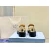 Prada Women's Loafers In Gold Metallic Leather