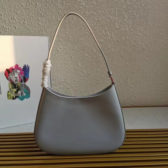 Prada Cleo Small Bag In Blue Brushed Leather Prada Cleo Small Bag In Blue Brushed Leather