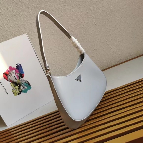 Prada Cleo Small Bag In Blue Brushed Leather Prada Cleo Small Bag In Blue Brushed Leather