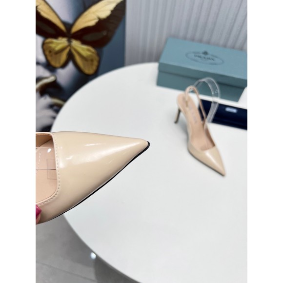 Prada Slingbacks Pumps 95mm In Powder Pink Patent Leather Prada Slingbacks Pumps 95mm In Powder Pink Patent Leather