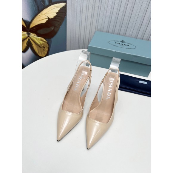 Prada Slingbacks Pumps 95mm In Powder Pink Patent Leather Prada Slingbacks Pumps 95mm In Powder Pink Patent Leather