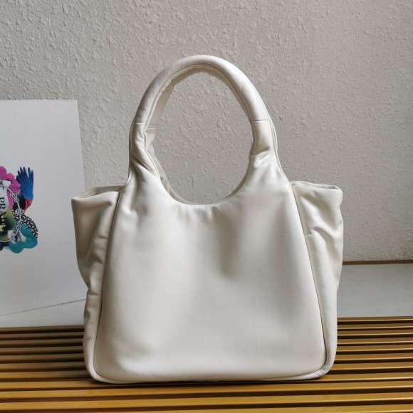 Pra*a medium tote bag in white nappa leather