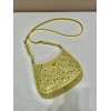 Prada Cleo Bag In Yellow Satin with Cystal Appliques