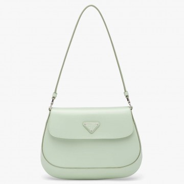 Prada Cleo Flap Bag In Aqua Brushed Leather Prada Cleo Flap Bag In Aqua Brushed Leather