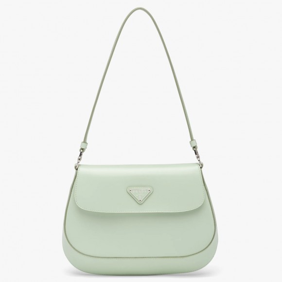 Prada Cleo Flap Bag In Aqua Brushed Leather Prada Cleo Flap Bag In Aqua Brushed Leather