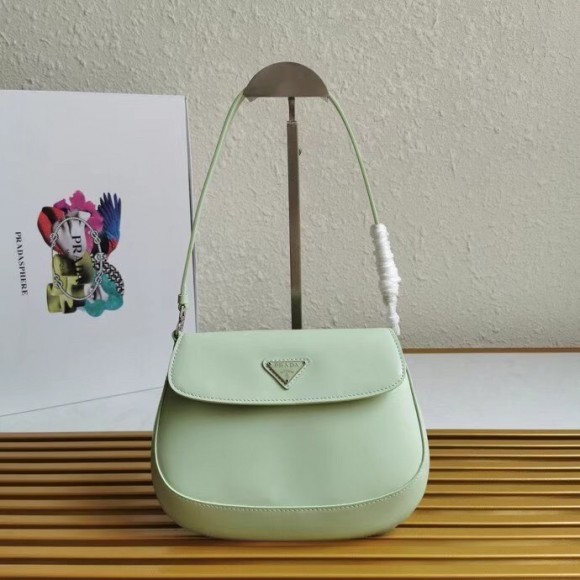 Prada Cleo Flap Bag In Aqua Brushed Leather Prada Cleo Flap Bag In Aqua Brushed Leather