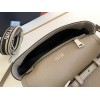 Prada Flap Shoulder Bag in Grey Grained Leather