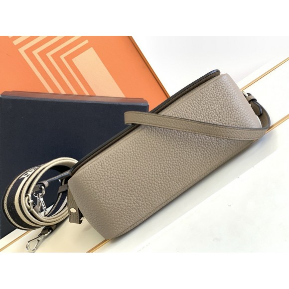 Prada Flap Shoulder Bag in Grey Grained Leather Prada Flap Shoulder Bag in Grey Grained Leather