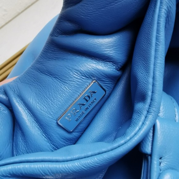 Pra*a small top-handle bag in blue nappa leather