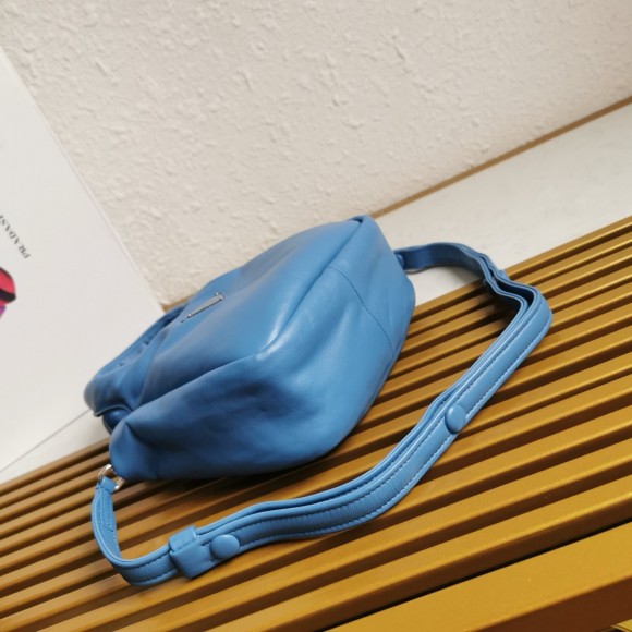 Pra*a small top-handle bag in blue nappa leather