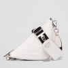 Prada Triangle Shoulder Bag In White Calfskin