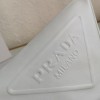 Prada Triangle Shoulder Bag In White Calfskin
