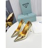 Prada Pumps 85mm In Gold Metallic Leather