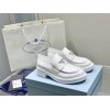 Prada Women's Loafers In White Brushed Leather