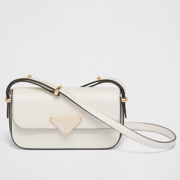 Prada Shoulder Bag in White Smooth Calfskin Prada Shoulder Bag in White Smooth Calfskin