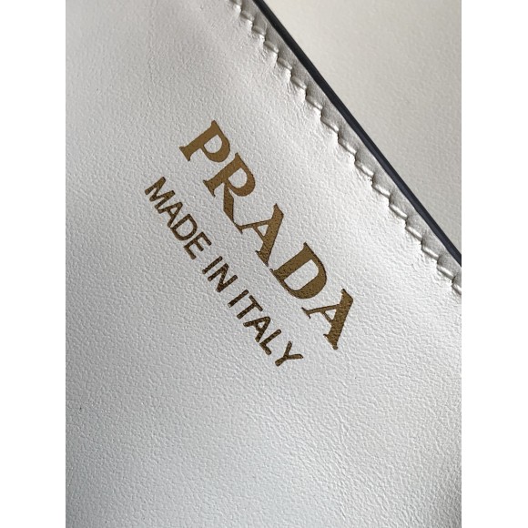 Prada Shoulder Bag in White Smooth Calfskin Prada Shoulder Bag in White Smooth Calfskin