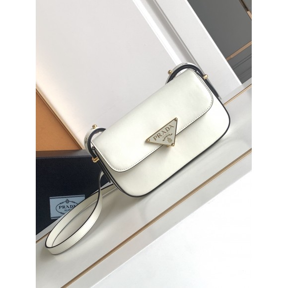 Prada Shoulder Bag in White Smooth Calfskin Prada Shoulder Bag in White Smooth Calfskin