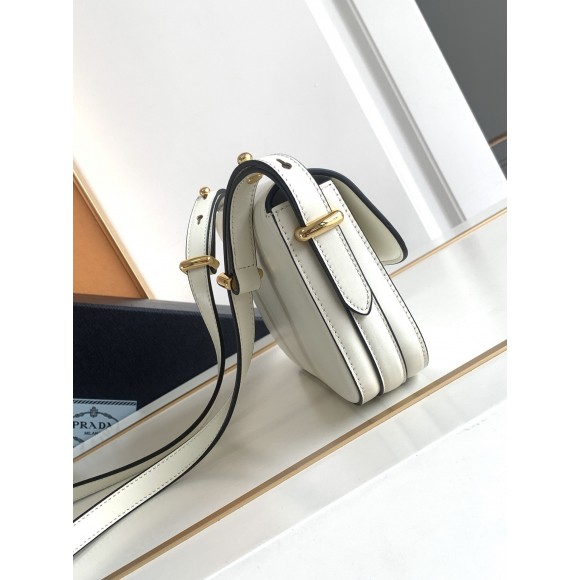 Prada Shoulder Bag in White Smooth Calfskin Prada Shoulder Bag in White Smooth Calfskin