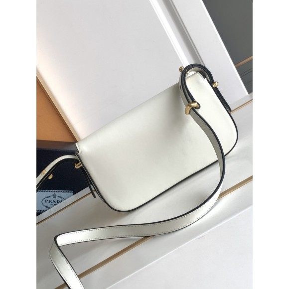 Prada Shoulder Bag in White Smooth Calfskin Prada Shoulder Bag in White Smooth Calfskin