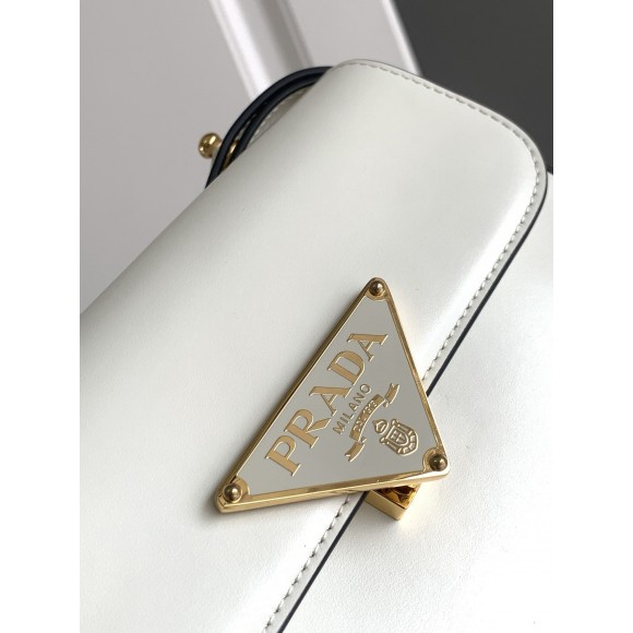 Prada Shoulder Bag in White Smooth Calfskin Prada Shoulder Bag in White Smooth Calfskin