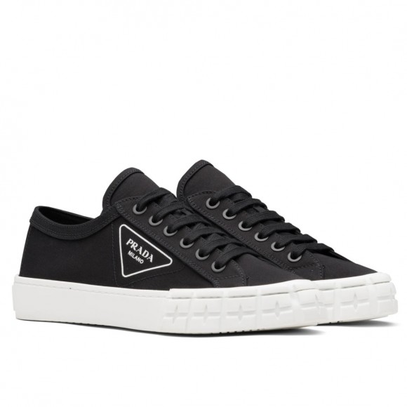 Prada Women's Low-top Sneakers In Black Gabardine Fabric Prada Women's Low-top Sneakers In Black Gabardine Fabric