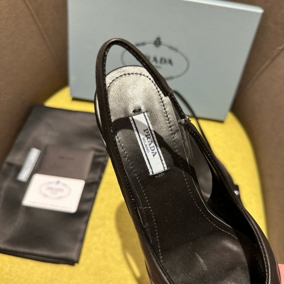 Prada Slingback Pumps in Black Padded Leather Prada Slingback Pumps in Black Padded Leather