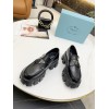 Prada Women's Monolith Loafers In Black Brushed Leather