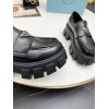 Prada Women's Monolith Loafers In Black Brushed Leather