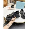 Prada Women's Monolith Loafers In Black Brushed Leather