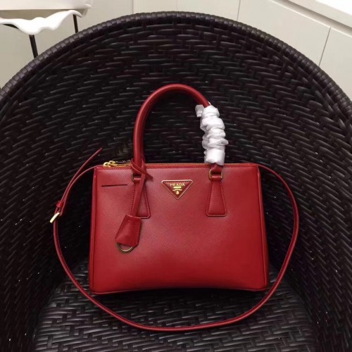 Prada Galleria Medium Bag In Red Saffiano Leather