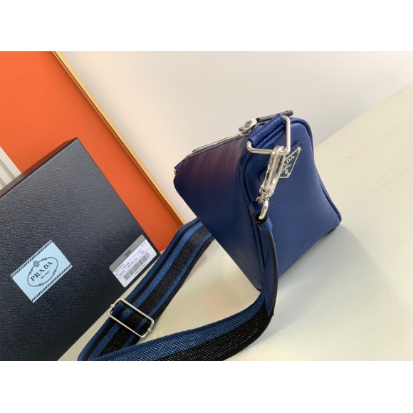Prada Triangle Shoulder Bag In Blue Saffiano Leather Prada Triangle Shoulder Bag In Blue Saffiano Leather