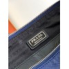 Prada Triangle Shoulder Bag In Blue Saffiano Leather