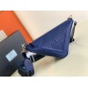 Prada Triangle Shoulder Bag In Blue Saffiano Leather