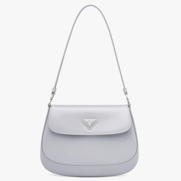 Prada Cleo Flap Bag In Blue Brushed Leather Prada Cleo Flap Bag In Blue Brushed Leather