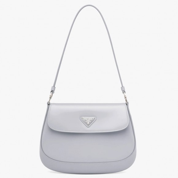 Prada Cleo Flap Bag In Blue Brushed Leather Prada Cleo Flap Bag In Blue Brushed Leather