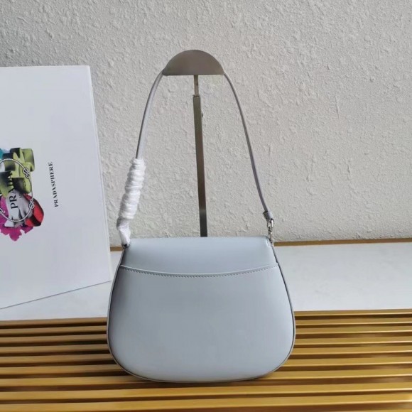 Prada Cleo Flap Bag In Blue Brushed Leather Prada Cleo Flap Bag In Blue Brushed Leather