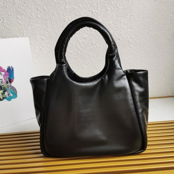 Pra*a medium tote bag in black nappa leather