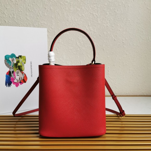 Prada Medium Panier Bag In Red Saffiano Leather Prada Medium Panier Bag In Red Saffiano Leather