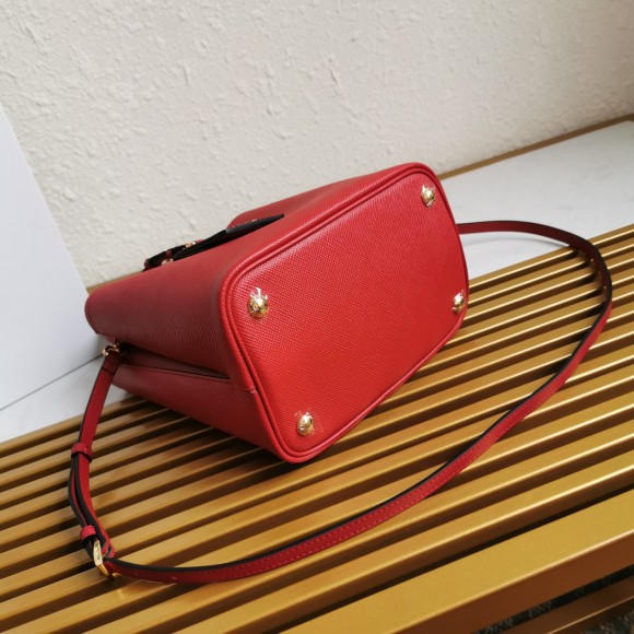 Prada Medium Panier Bag In Red Saffiano Leather Prada Medium Panier Bag In Red Saffiano Leather